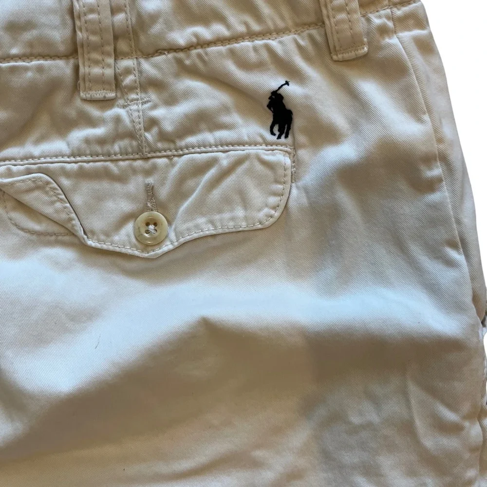 Polo Ralph Lauren Mens Chino Shorts Size 35 Cream Off White Cotton Drawstring 36